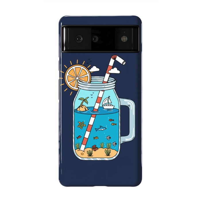 Pixel 6 StrongFit Drink Landscape Blue by Coffee Man