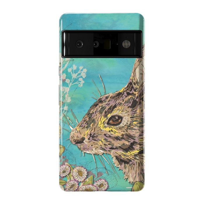 Pixel 6 Pro StrongFit Rabbit and Daisies by Lotti Brown