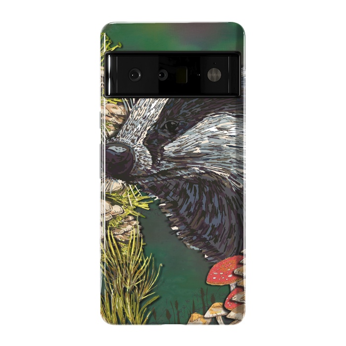 Pixel 6 Pro StrongFit Badger Woodland Walk by Lotti Brown