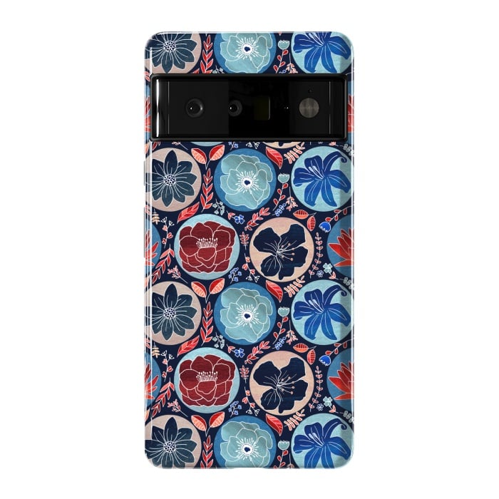 Pixel 6 Pro StrongFit Moody Polka Dot Floral  by Tigatiga