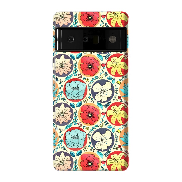 Pixel 6 Pro StrongFit Polka Dot Floral On Cream by Tigatiga