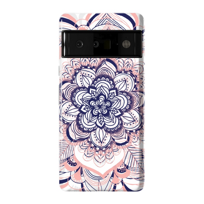 Pixel 6 Pro StrongFit Purple, Blue and Pink Netted Mandala by Tangerine-Tane