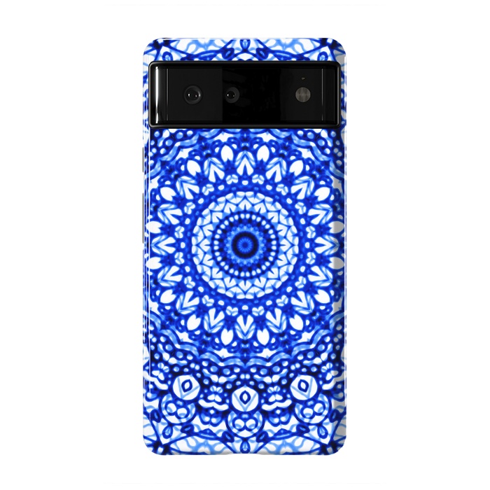 Pixel 6 StrongFit Blue Mandala Mehndi Style G403  by Medusa GraphicArt