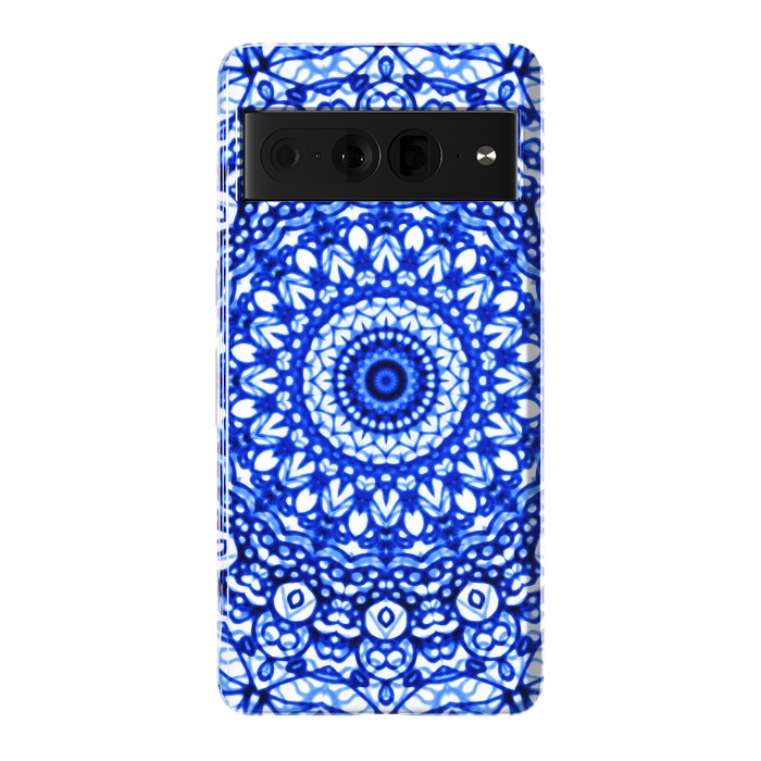 Pixel 7 Pro StrongFit Blue Mandala Mehndi Style G403  by Medusa GraphicArt