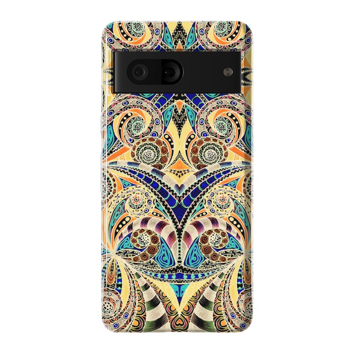 Pixel 7 StrongFit Drawing Floral Zentangle G240 by Medusa GraphicArt