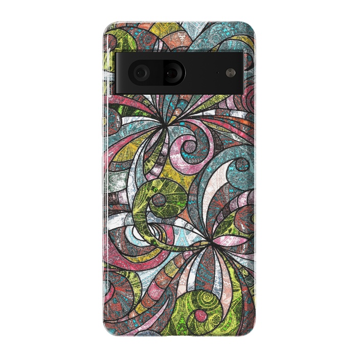 Pixel 7 StrongFit Drawing Floral Zentangle G203 by Medusa GraphicArt