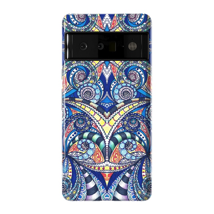 Pixel 6 Pro StrongFit Drawing Floral Zentangle G7B by Medusa GraphicArt