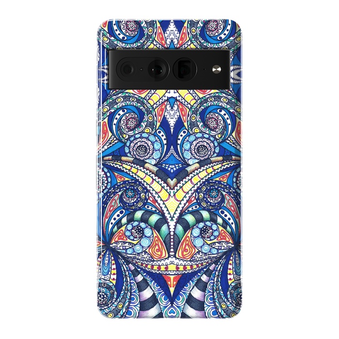 Pixel 7 Pro StrongFit Drawing Floral Zentangle G7B by Medusa GraphicArt