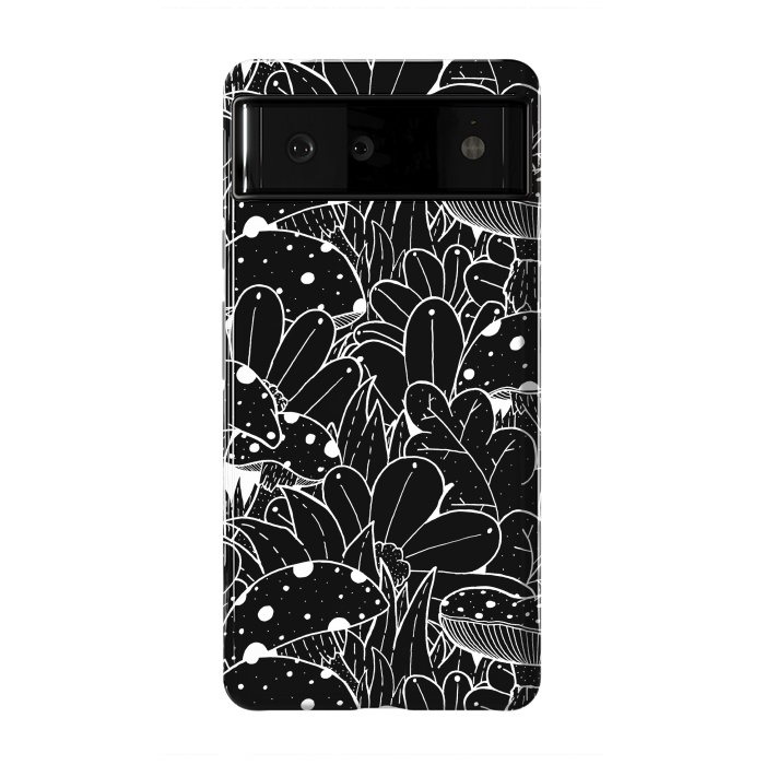 Pixel 6 StrongFit Black and white autumn pattern by Steve Wade (Swade)