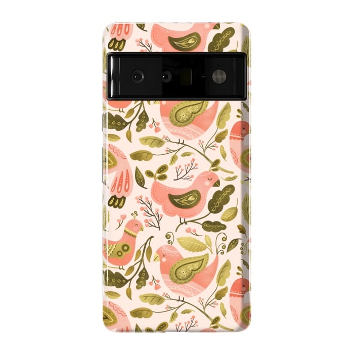 Pixel 6 Pro StrongFit Peachy Keen Birds by Noonday Design