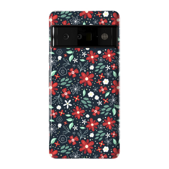 Pixel 6 Pro StrongFit Little Christmas Flowers by Noonday Design