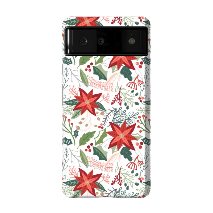 Pixel 6 StrongFit Festive Poinsettias by Noonday Design