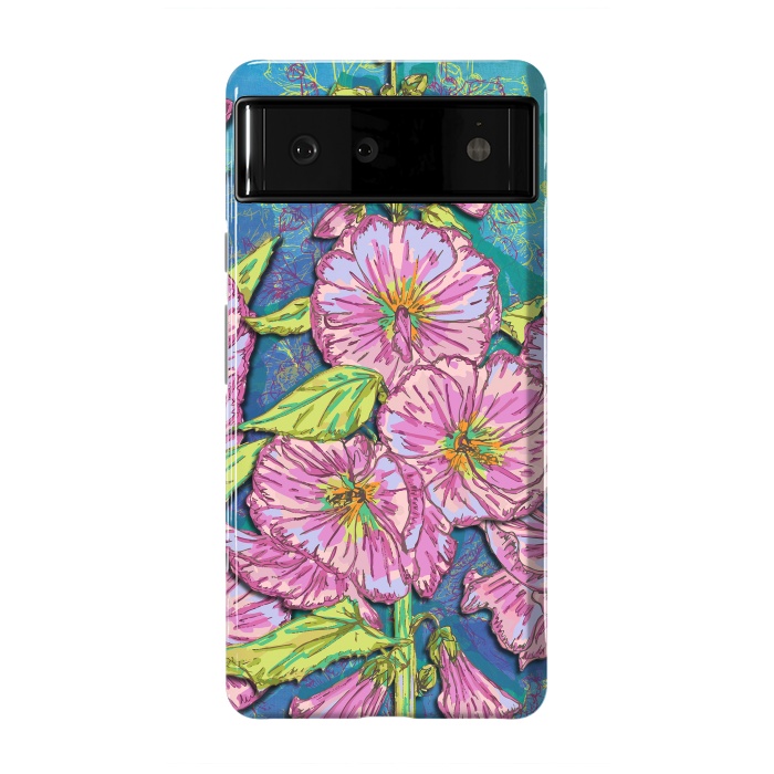 Pixel 6 StrongFit Hollyhocks by Lotti Brown