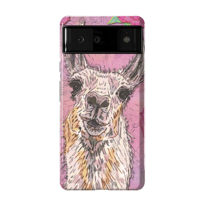 Pixel 6 StrongFit Perfectly Pink Llama by Lotti Brown