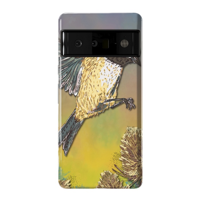 Pixel 6 Pro StrongFit Coal Tit and Teasels by Lotti Brown