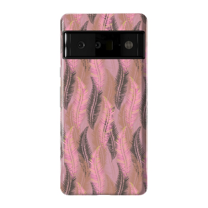 Pixel 6 Pro StrongFit Feather Stripe in Coral and Soft Pink by Lotti Brown