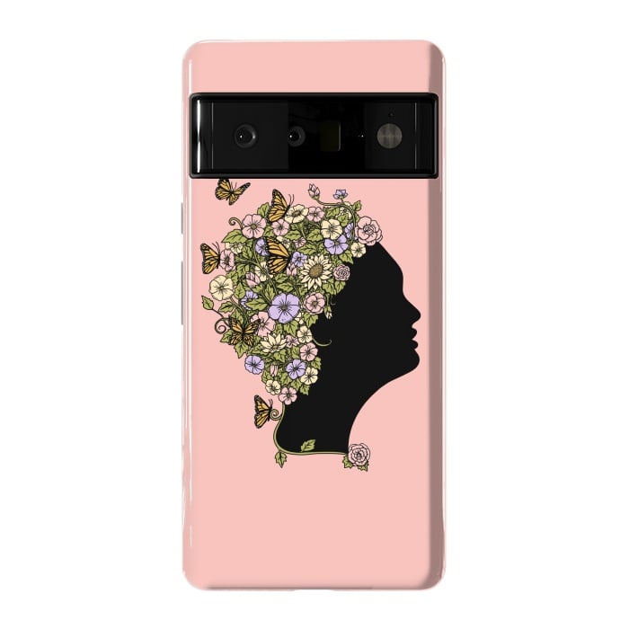 Pixel 6 Pro StrongFit Floral Lady Pink by Coffee Man