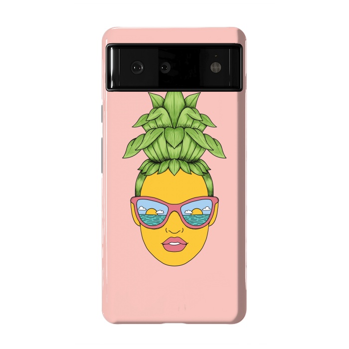 Pixel 6 StrongFit Pineapple Girl Pink by Coffee Man