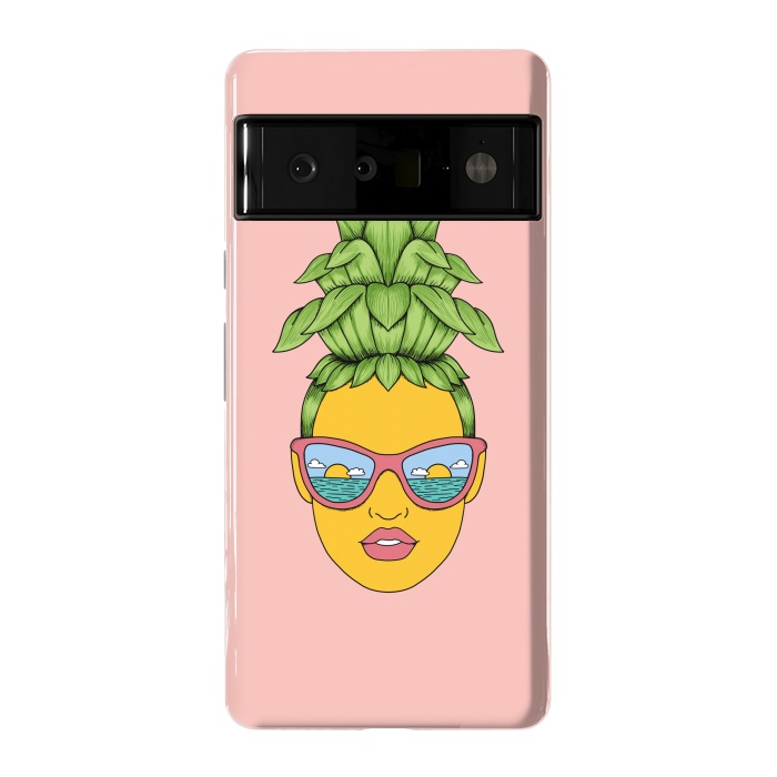 Pixel 6 Pro StrongFit Pineapple Girl Pink by Coffee Man