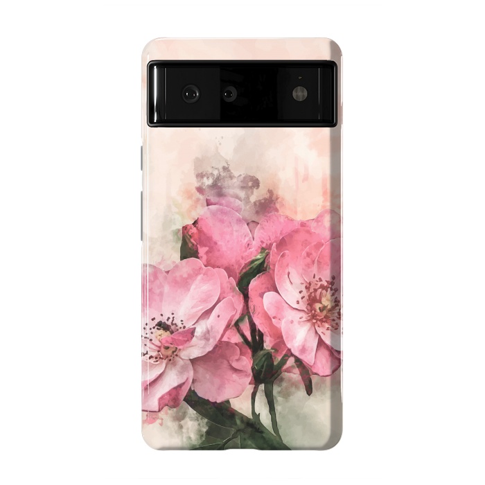 Pixel 6 StrongFit Vintage Pink Flower by Creativeaxle
