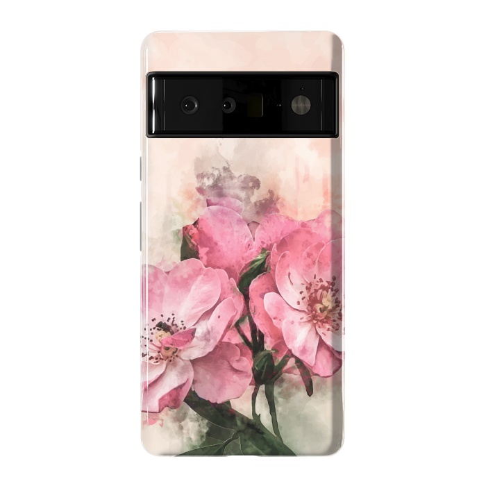 Pixel 6 Pro StrongFit Vintage Pink Flower by Creativeaxle