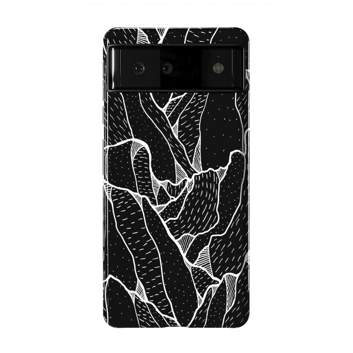 Pixel 6 StrongFit Black and white pattern hills by Steve Wade (Swade)