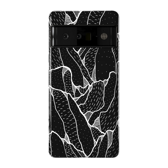Pixel 6 Pro StrongFit Black and white pattern hills by Steve Wade (Swade)