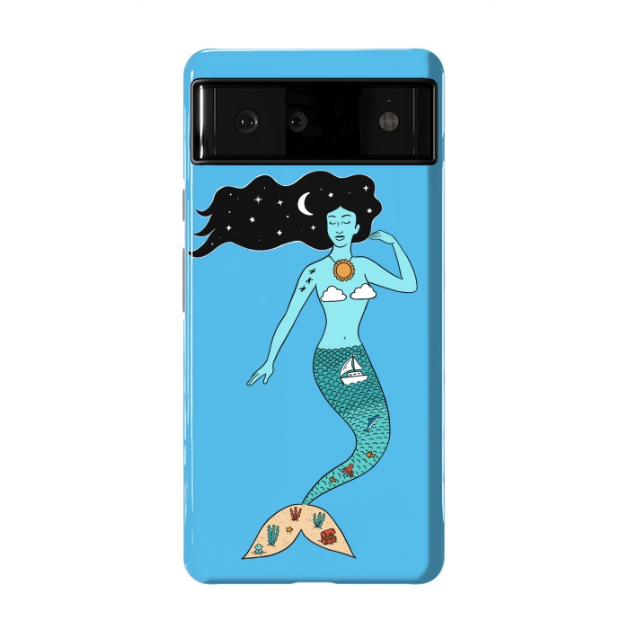Pixel 6 StrongFit Mermaid Nature Blue by Coffee Man