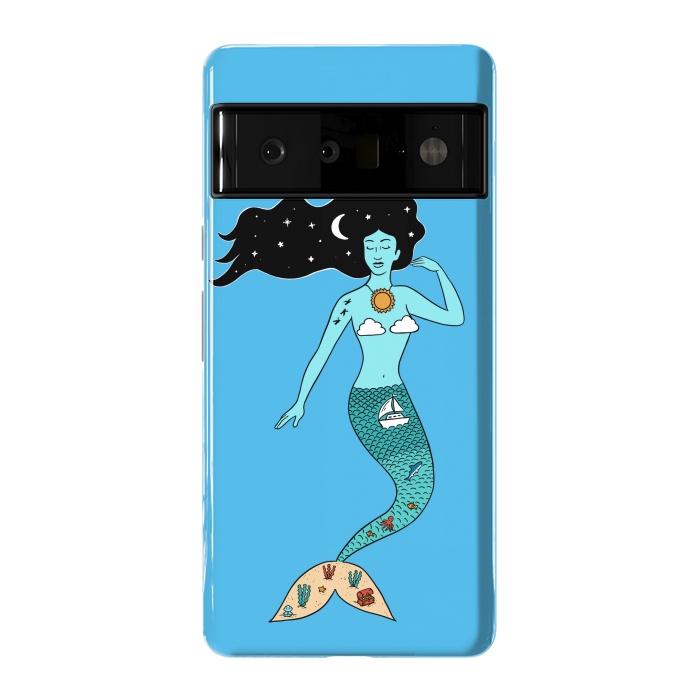 Pixel 6 Pro StrongFit Mermaid Nature Blue by Coffee Man