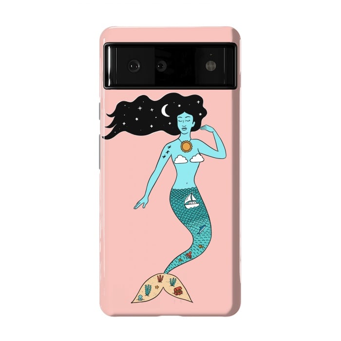 Pixel 6 StrongFit Mermaid Nature Pink by Coffee Man