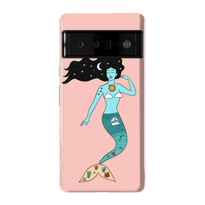 Pixel 6 Pro StrongFit Mermaid Nature Pink by Coffee Man