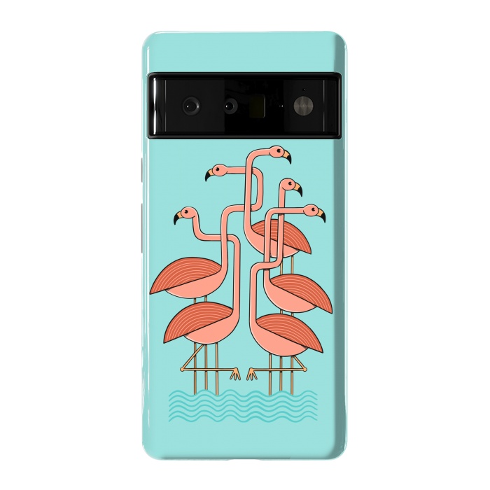 Pixel 6 Pro StrongFit Flamingos by Coffee Man