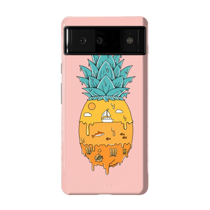 Pixel 6 StrongFit Pineapple Landscape pink by Coffee Man