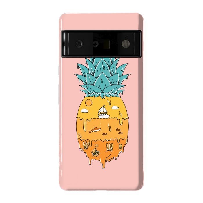Pixel 6 Pro StrongFit Pineapple Landscape pink by Coffee Man