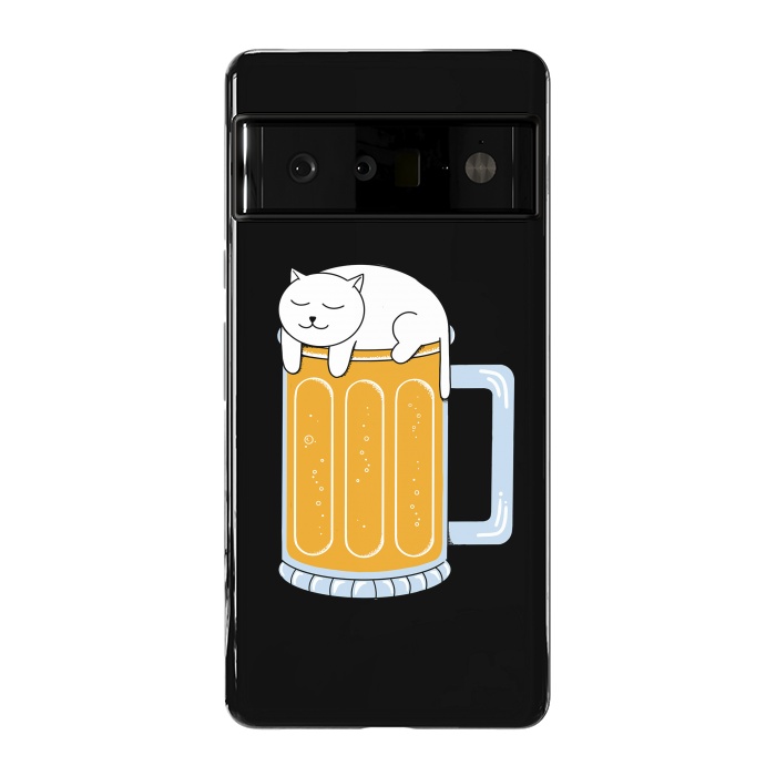 Pixel 6 Pro StrongFit Cat beer by Coffee Man