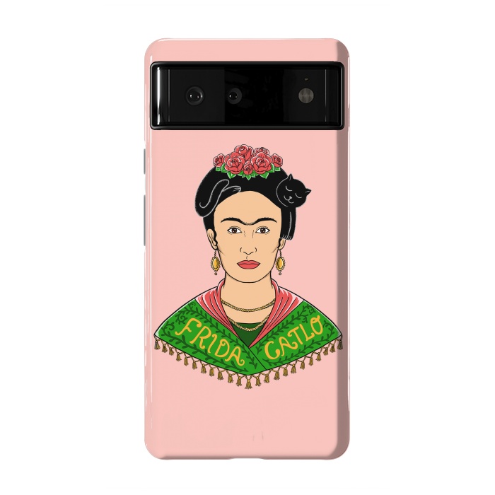 Pixel 6 StrongFit Frida Catlo Pink by Coffee Man