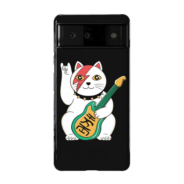 Pixel 6 StrongFit Lucky Cat Black by Coffee Man