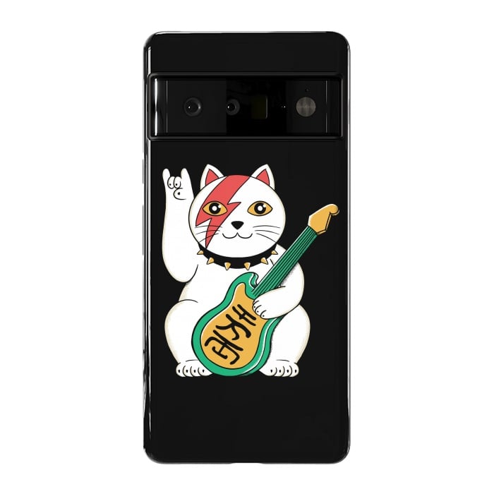 Pixel 6 Pro StrongFit Lucky Cat Black by Coffee Man