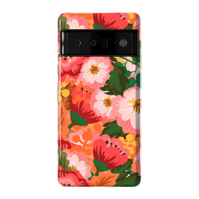 Pixel 6 Pro StrongFit Bouquet of flowers in pom poms and dahlias by ArtsCase