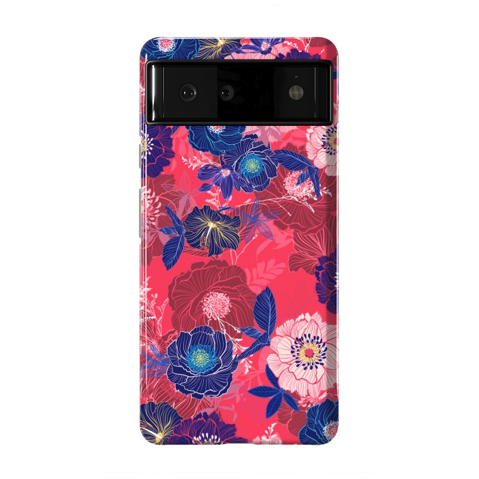 Pixel 6 StrongFit Country Flowers in Red Sky by ArtsCase