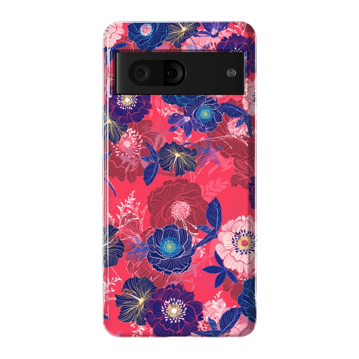 Pixel 7 StrongFit Country Flowers in Red Sky by ArtsCase