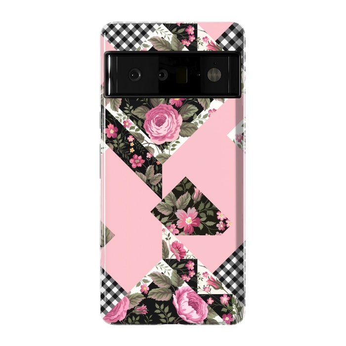 Pixel 6 Pro StrongFit elegant roses with pink background by ArtsCase