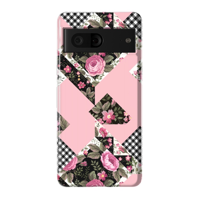 Pixel 7 StrongFit elegant roses with pink background by ArtsCase