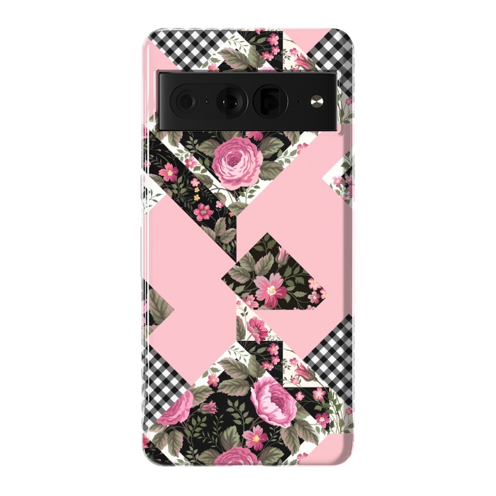 Pixel 7 Pro StrongFit elegant roses with pink background by ArtsCase