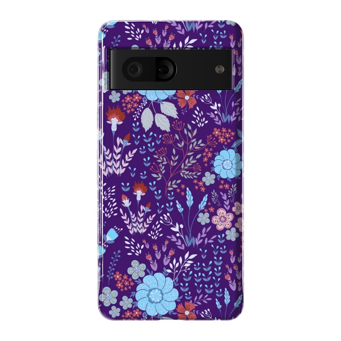Pixel 7 StrongFit tiny flowers in cold colors by ArtsCase