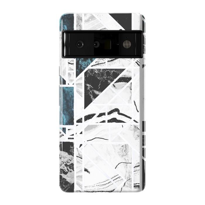 Pixel 6 Pro StrongFit Ink brushed marble tiles by Oana 