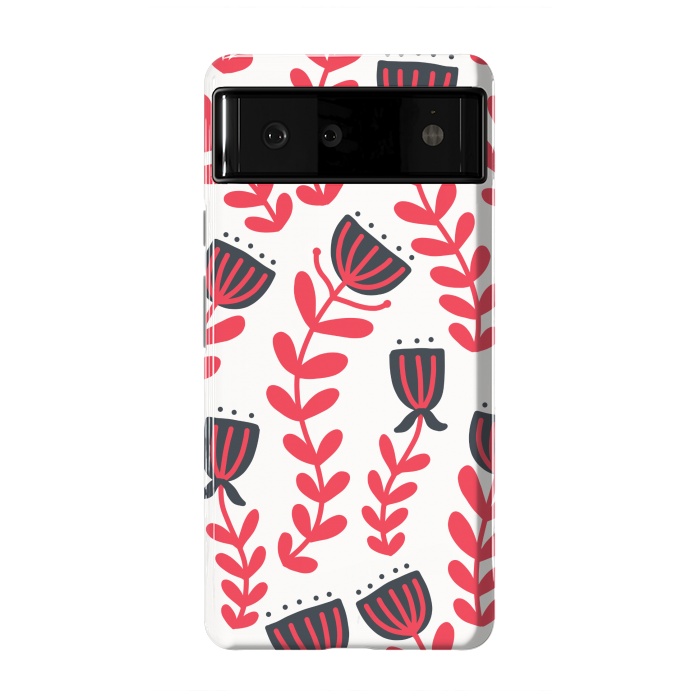Pixel 6 StrongFit Red flowers by Winston