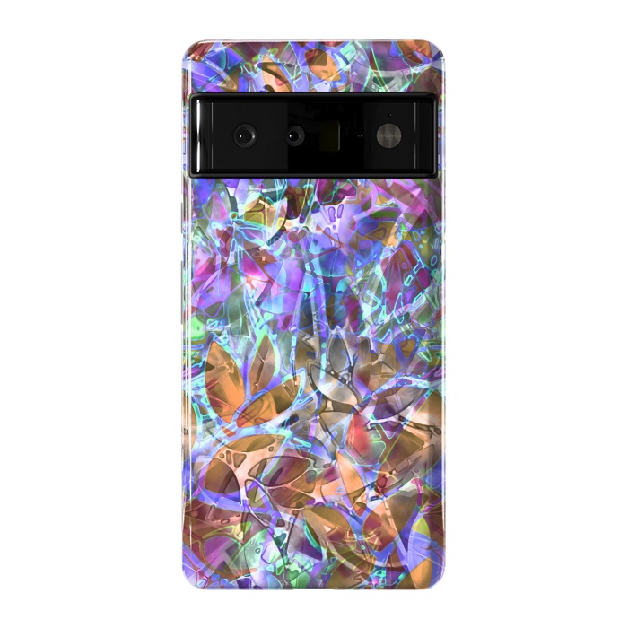 Pixel 6 Pro StrongFit Floral Abstract Stained Glass G268 by Medusa GraphicArt