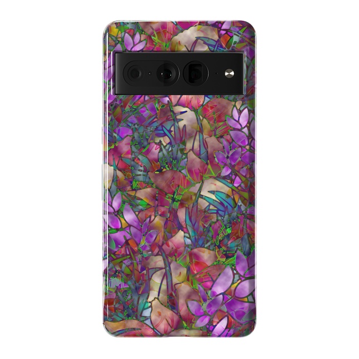 Pixel 7 Pro StrongFit Floral Abstract Stained Glass G175 by Medusa GraphicArt