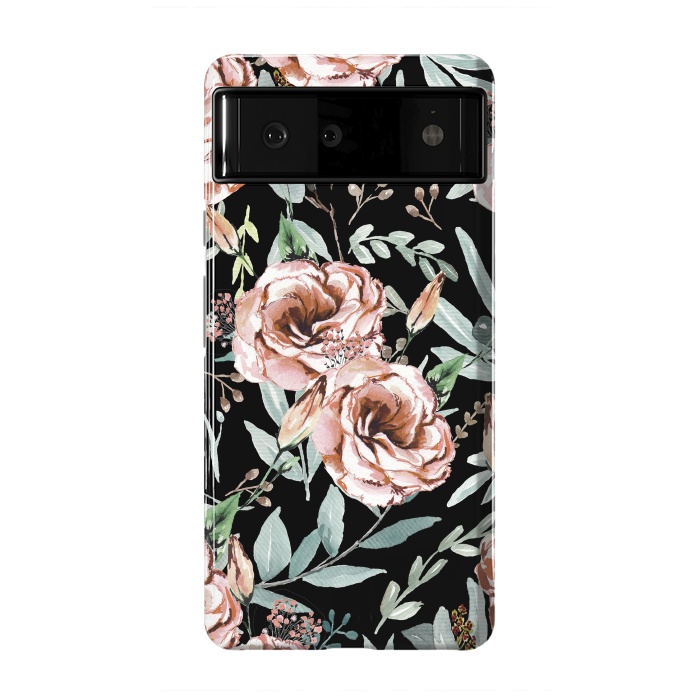 Pixel 6 StrongFit Floral Explosion Black by Anis Illustration
